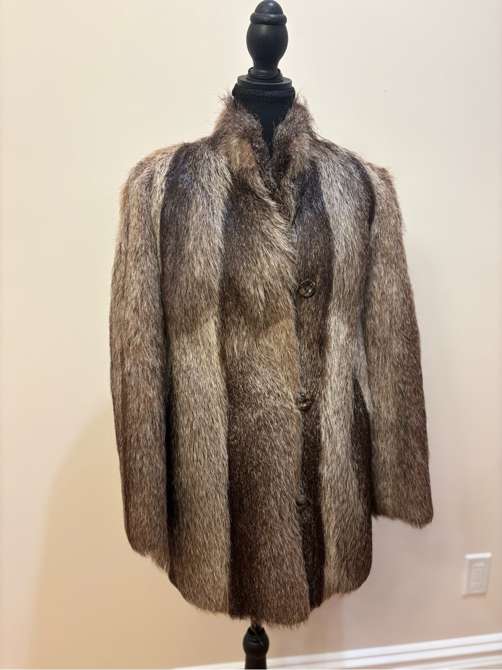 Vintage Women's Brown Genuine Fox Fur Coat Size S/M Great Condition